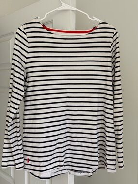 Joules Navy & White Striped Top